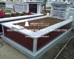 Tek Kişilik Granit Sütunlu Mezar - Görsel 17