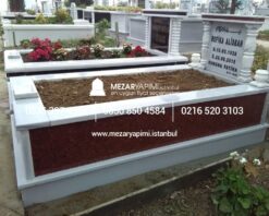 Tek Kişilik Granit Sütunlu Mezar - Görsel 18