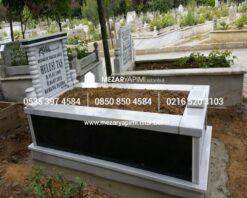 Tek Kişilik Granit Sütunlu Mezar - Görsel 20