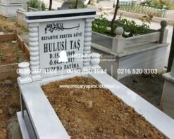Tek Kişilik Granit Sütunlu Mezar - Görsel 21