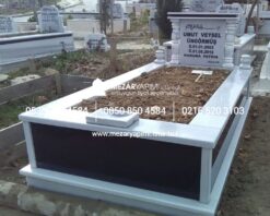 Tek Kişilik Granit Sütunlu Mezar - Görsel 13