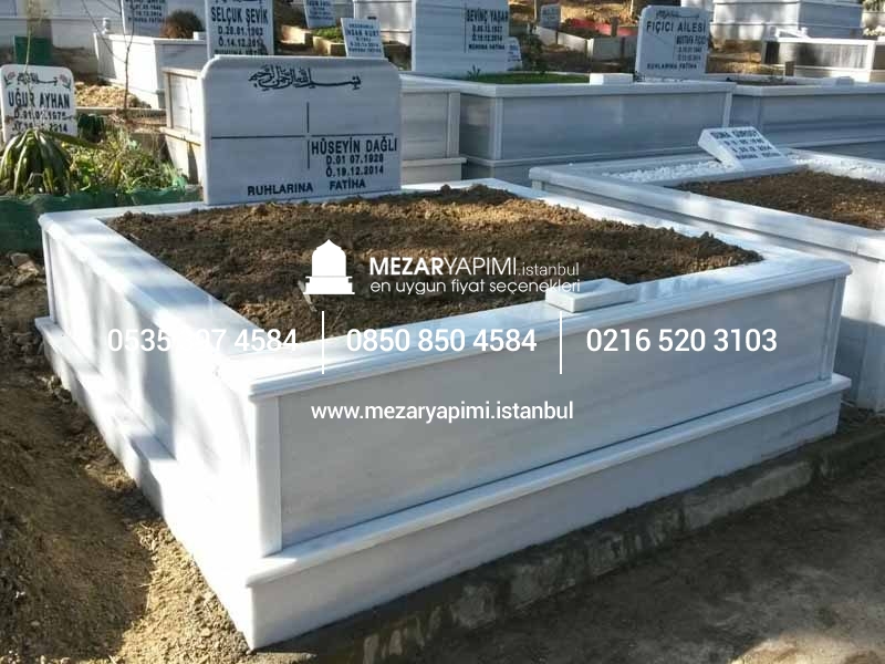 İki Kişilik Mermer Mezar Model - Görsel 8