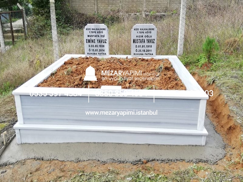 İki Kişilik Mermer Mezar Model - Görsel 14
