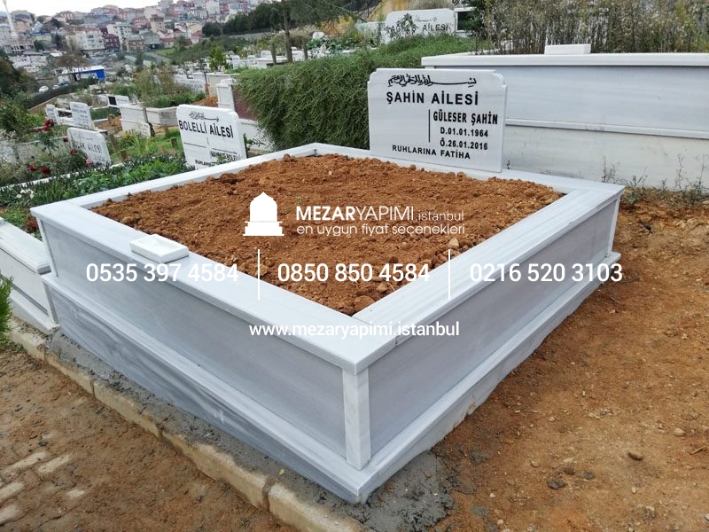 İki Kişilik Mermer Mezar Model - Görsel 5