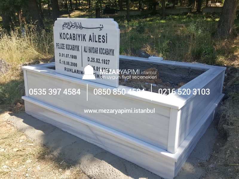İki Kişilik Mermer Mezar Model - Görsel 6