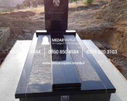 Alternative view of G-13 SİYAH GRANİT ARA KAPAKLI KOMPLE 5 CM KALINLIKTA MEZAR