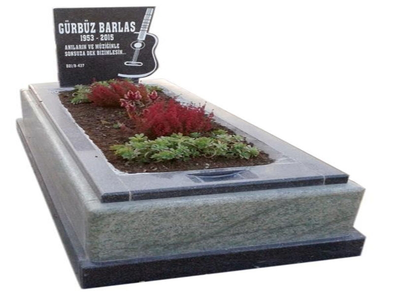 G-31 YEŞİL - SİYAH GRANİT GİTAR BAŞ TAŞLI KOMPLE 5-8 CM ARASI KALINLIKTA MEZAR