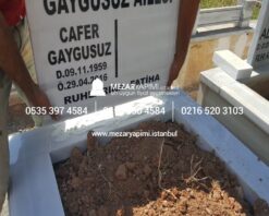 Tek Kişilik Süt Beyazı Mermer Mezar Model - Görsel 6