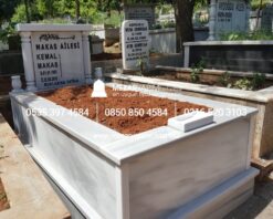 Tek Kişilik Mermer Sütunlu Mezar - Görsel 11
