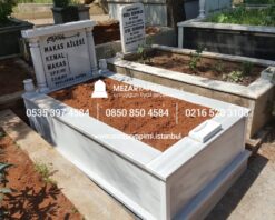 Tek Kişilik Mermer Sütunlu Mezar - Görsel 13