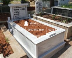 Tek Kişilik Mermer Sütunlu Mezar - Görsel 14