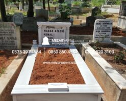Tek Kişilik Mermer Sütunlu Mezar - Görsel 23