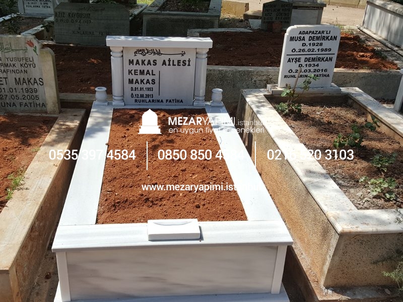 Tek Kişilik Mermer Sütunlu Mezar - Görsel 15