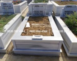 Tek Kişilik Mermer Sütunlu Mezar - Görsel 18