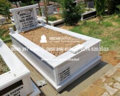 Tek Kişilik Mermer Sütunlu Mezar - Görsel 22