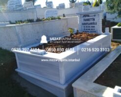 Tek Kişilik Mermer Sütunlu Mezar - Görsel 5