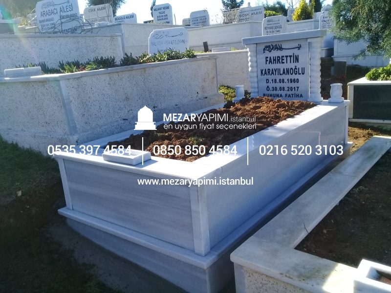 Tek Kişilik Mermer Sütunlu Mezar - Görsel 5
