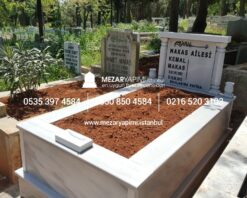 Tek Kişilik Mermer Sütunlu Mezar - Görsel 3
