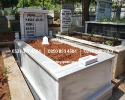 Tek Kişilik Mermer Sütunlu Mezar - Görsel 6