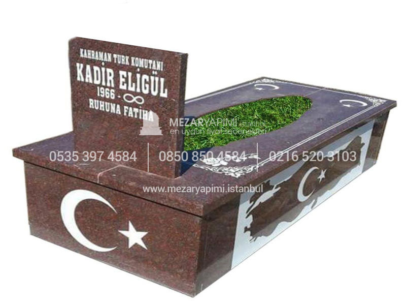 L-23 KIRMIZI GRANİT TÜRKİYE MODELİ KOMPLE 5 CM KALINLIKTA MEZAR