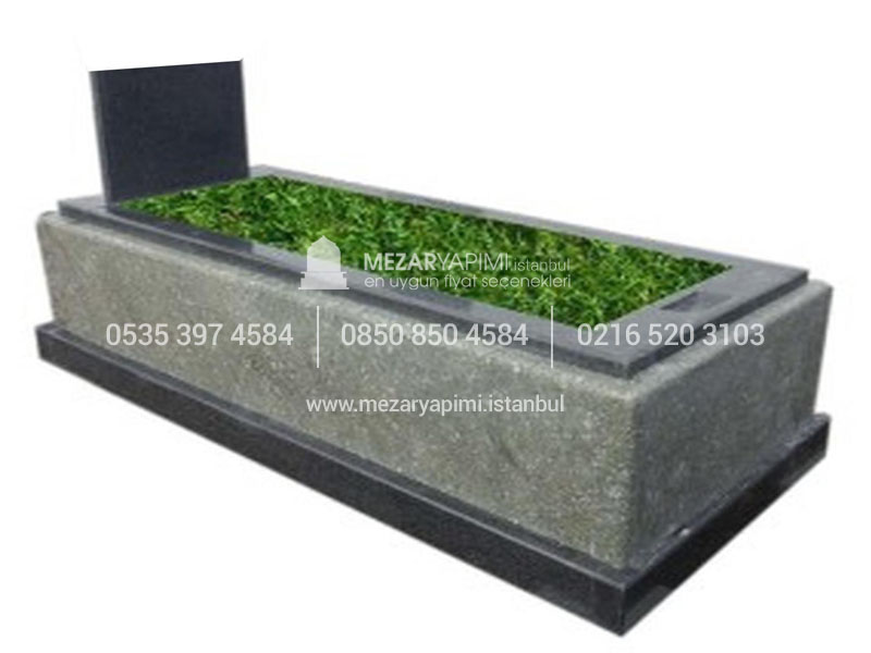 L-26 YARIM BLOK YEŞİL GRANİT KOMPLE 5-8 CM ARASI KALINLIKTA MEZAR