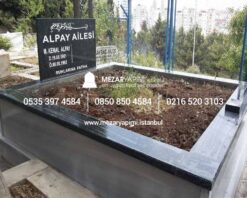 İki Kişilik Baş Taşı Küpeşte Granit Mezar