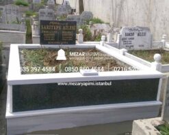 İki Kişilik Baş Taşı Gövde Granit Mezar
