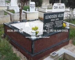 İki Kişilik İki Renkli Komple Granit Mezar - Görsel 3