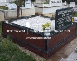 İki Kişilik İki Renkli Komple Granit Mezar - Görsel 4
