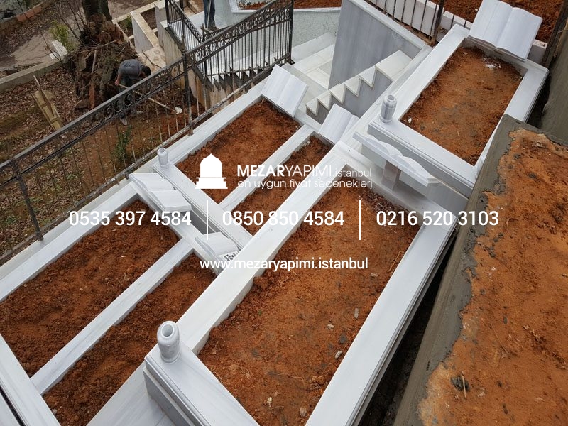 20-10 cm Kalınlıkta Blok Proje Aile Mezar Modeli - Görsel 2