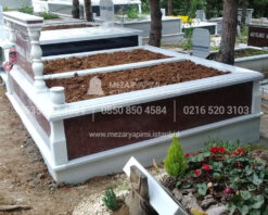 iki Kisilik Bastası Granit Sutunlu Mezar Modeli-10