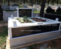 iki Kisilik Bastası Granit Sutunlu Mezar Modeli-15