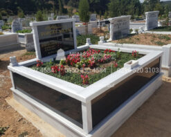 iki Kisilik Bastası Granit Sutunlu Mezar Modeli-16