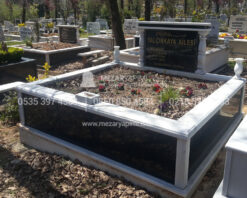 iki Kisilik Bastası Granit Sutunlu Mezar Modeli