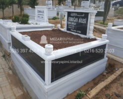iki Kisilik Bastası Granit Sutunlu Mezar Modeli-6