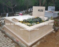 Çift Kişilik Komple Traverten Mezar