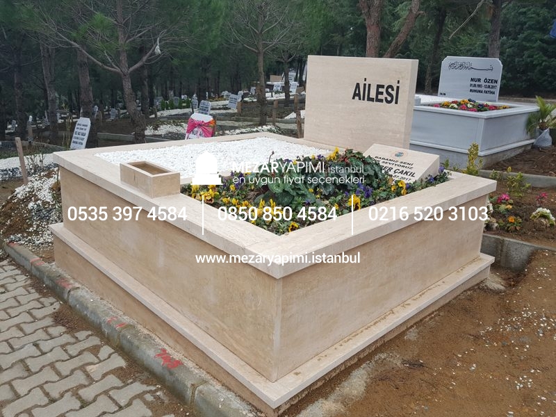 Çift Kişilik Komple Traverten Mezar