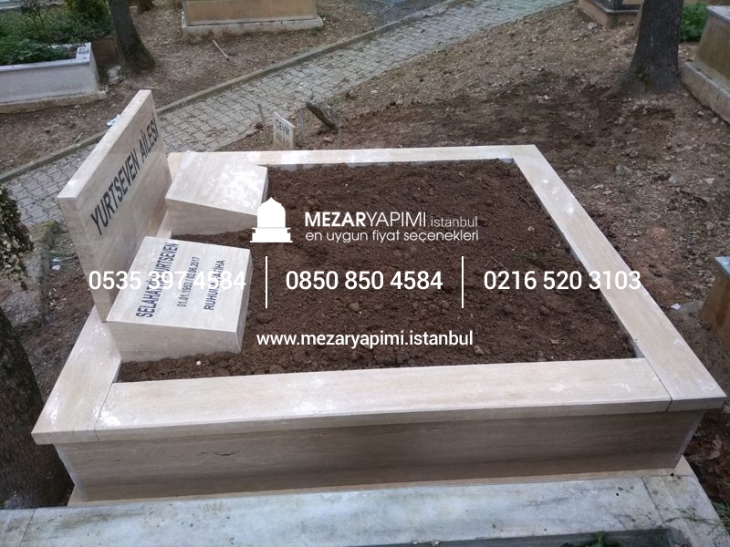 Çift Kişilik Komple Traverten Mezar - Görsel 9