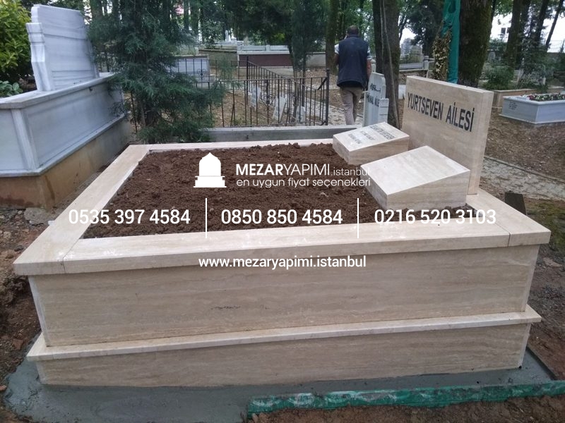Çift Kişilik Komple Traverten Mezar - Görsel 7