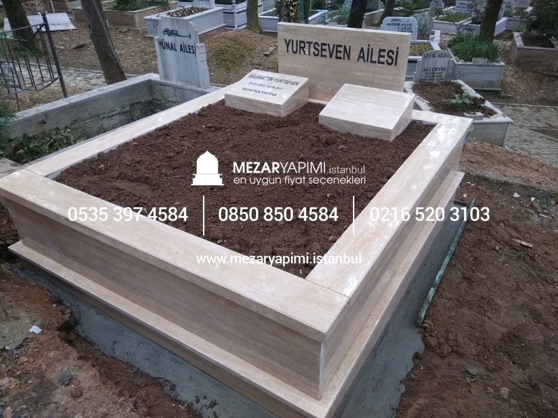 Çift Kişilik Komple Traverten Mezar - Görsel 6