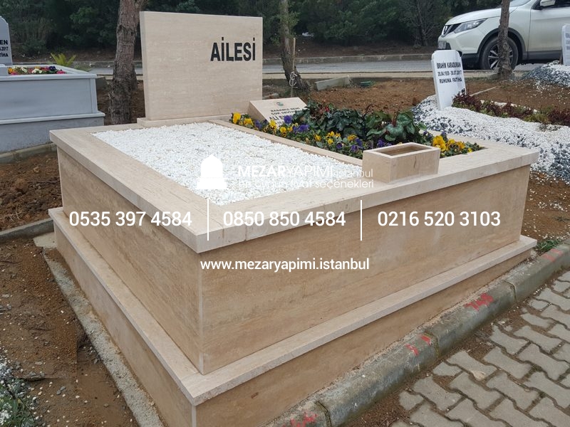 Çift Kişilik Komple Traverten Mezar - Görsel 3