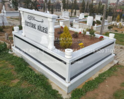 iki Kisilik Bastasi Sutunlu Granit seritli Mezar-3