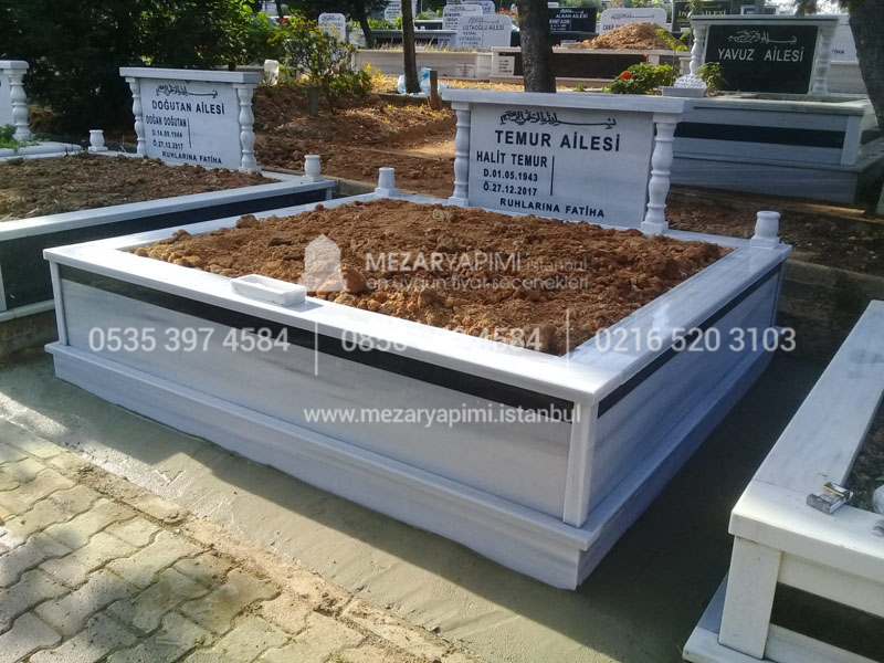 iki Kisilik Bastasi Sutunlu Granit seritli Mezar-6