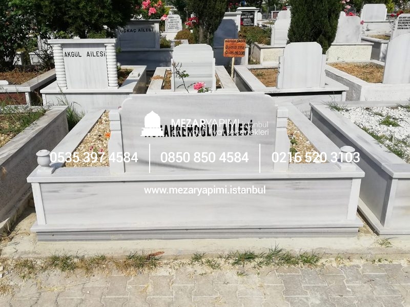 İki Kişilik Baştaşı Koltuklu Mermer Mezar - Görsel 9