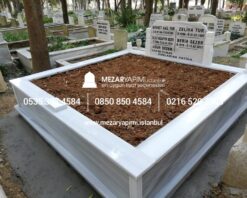 İki Kişilik Baştaşı Koltuklu Mermer Mezar - Görsel 7