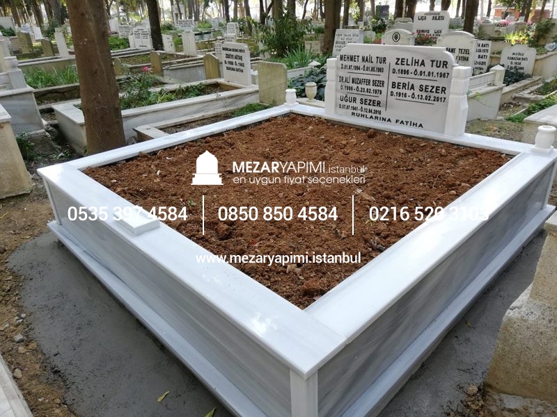 İki Kişilik Baştaşı Koltuklu Mermer Mezar - Görsel 7