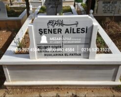 İki Kişilik Baştaşı Koltuklu Mermer Mezar - Görsel 13