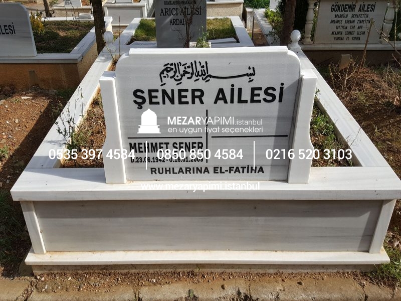 İki Kişilik Baştaşı Koltuklu Mermer Mezar - Görsel 13