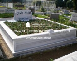 İki Kişilik Baştaşı Koltuklu Mermer Mezar - Görsel 5