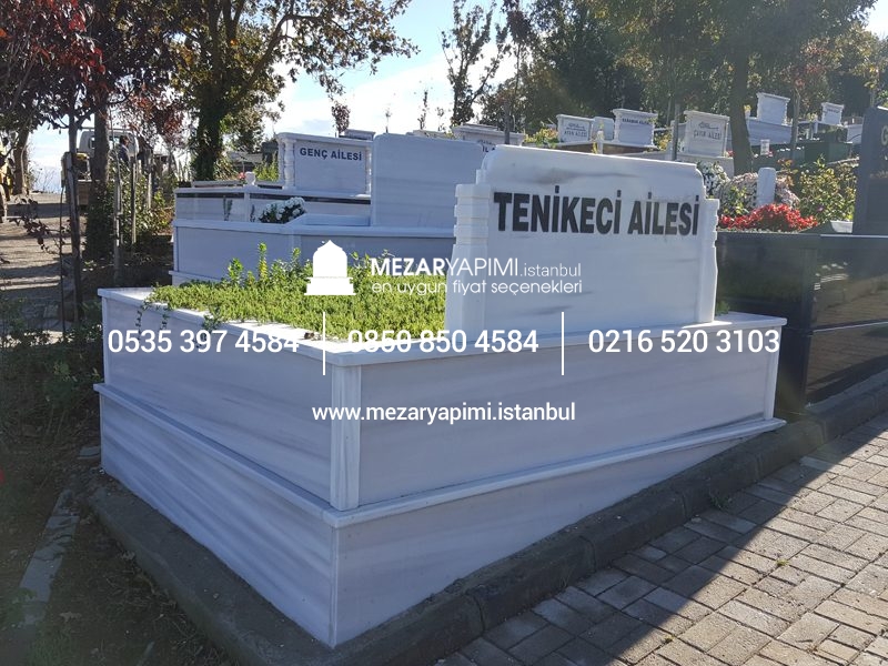 İki Kişilik Baştaşı Koltuklu Mermer Mezar - Görsel 8
